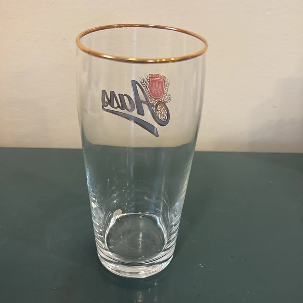 Vintage Aass Gold-Rimmed Drinking Glass